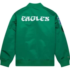 Mitchell & Ness Jackets & Outerwear-Lightweight Satin Bomber Vintage Logo Philadelphia Eagles