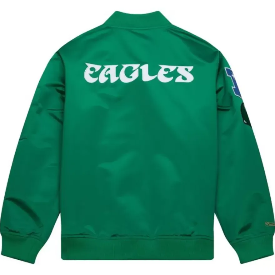 Mitchell & Ness Jackets & Outerwear-Lightweight Satin Bomber Vintage Logo Philadelphia Eagles