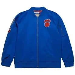 Mitchell & Ness Jackets & Outerwear-Lightweight Satin Bomber Vintage Logo New York Knicks