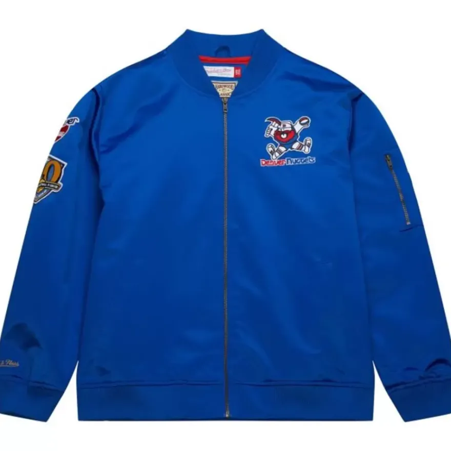 Mitchell & Ness Jackets & Outerwear-Lightweight Satin Bomber Vintage Logo Denver Nuggets