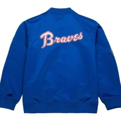Mitchell & Ness Jackets & Outerwear-Lightweight Satin Bomber Vintage Logo Atlanta Braves