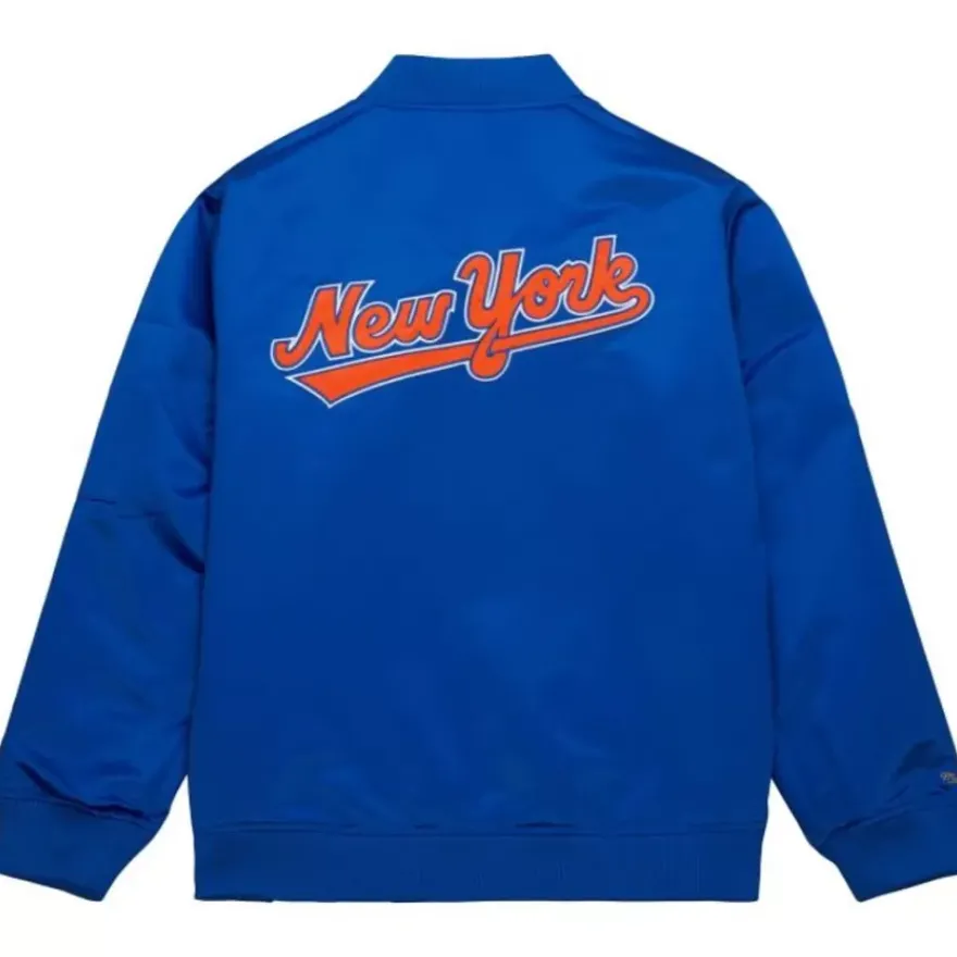 Mitchell & Ness Jackets & Outerwear-Lightweight Satin Bomber Vintage Logo New York Mets
