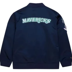 Mitchell & Ness Jackets & Outerwear-Lightweight Satin Bomber Vintage Logo Dallas Mavericks