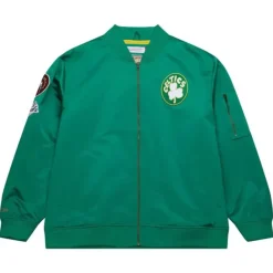 Mitchell & Ness Jackets & Outerwear-Lightweight Satin Bomber Vintage Logo Boston Celtics