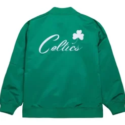 Mitchell & Ness Jackets & Outerwear-Lightweight Satin Bomber Vintage Logo Boston Celtics