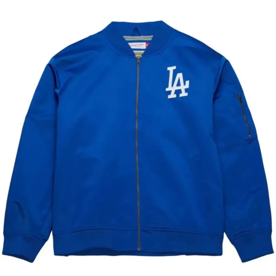 Mitchell & Ness Jackets & Outerwear-Lightweight Satin Bomber Vintage Logo Los Angeles Dodgers