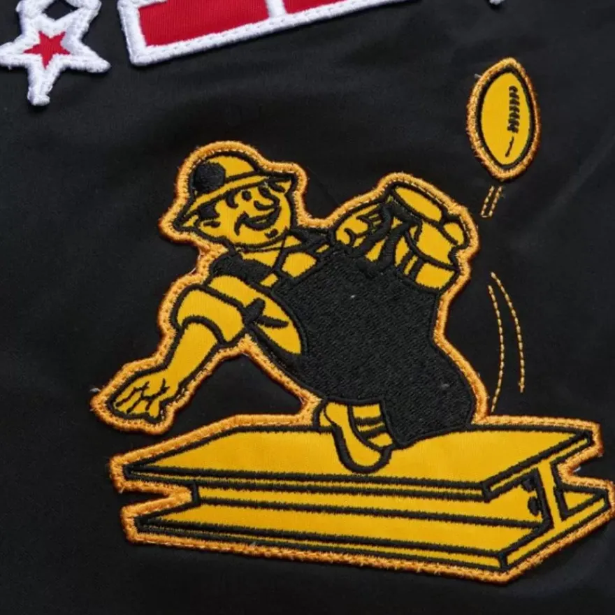 Mitchell & Ness Jackets & Outerwear-Lightweight Satin Bomber Vintage Logo Pittsburgh Steelers