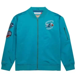 Mitchell & Ness Jackets & Outerwear-Lightweight Satin Bomber Vintage Logo Charlotte Hornets