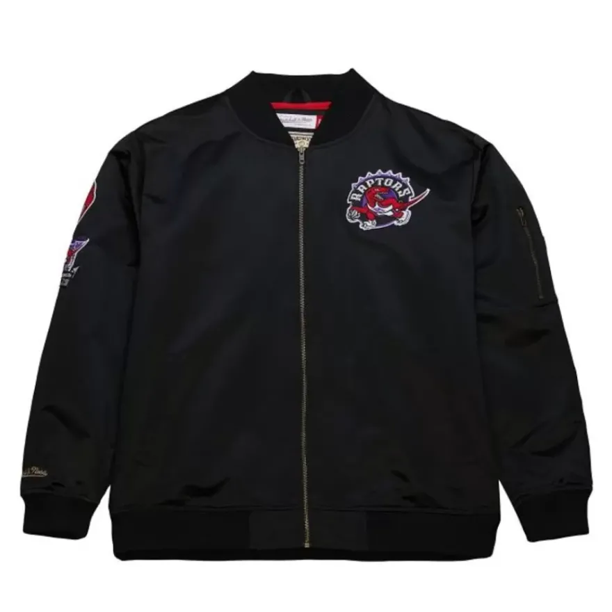 Mitchell & Ness Jackets & Outerwear-Lightweight Satin Bomber Vintage Logo Toronto Raptors