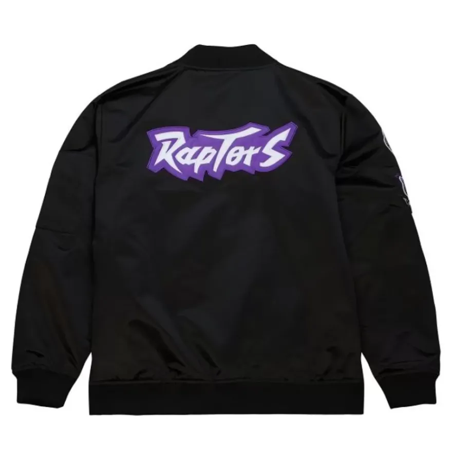 Mitchell & Ness Jackets & Outerwear-Lightweight Satin Bomber Vintage Logo Toronto Raptors