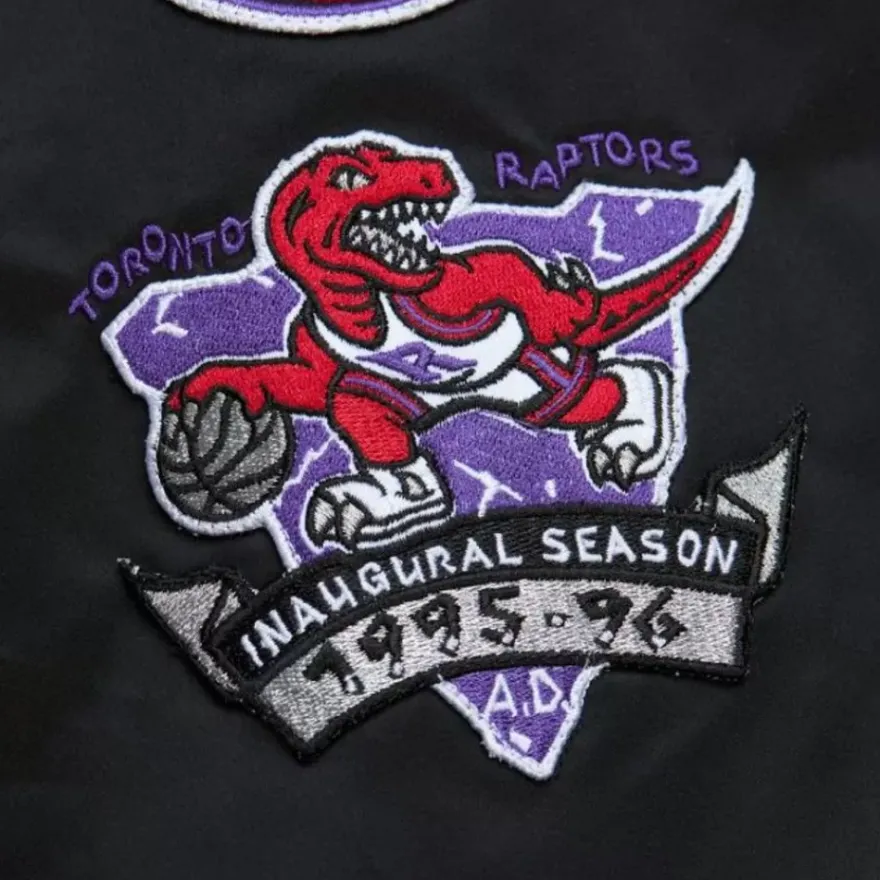 Mitchell & Ness Jackets & Outerwear-Lightweight Satin Bomber Vintage Logo Toronto Raptors