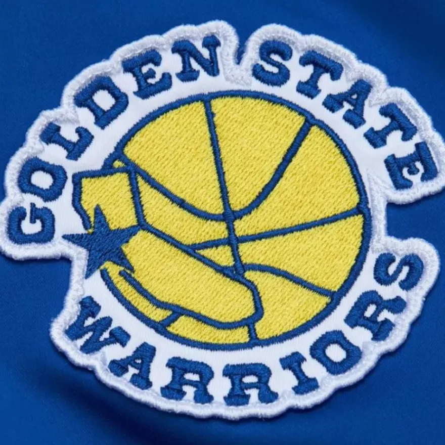Mitchell & Ness Jackets & Outerwear-Lightweight Satin Bomber Vintage Logo Golden State Warriors