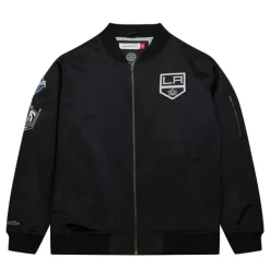 Mitchell & Ness Jackets & Outerwear-Lightweight Satin Bomber Current Logo Los Angeles Kings
