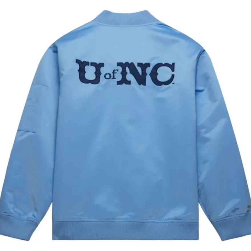 Mitchell & Ness Jackets & Outerwear-Lightweight Satin Bomber Vintage Logo University Of North Carolina