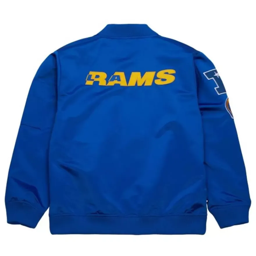 Mitchell & Ness Jackets & Outerwear-Lightweight Satin Bomber Vintage Logo Los Angeles Rams