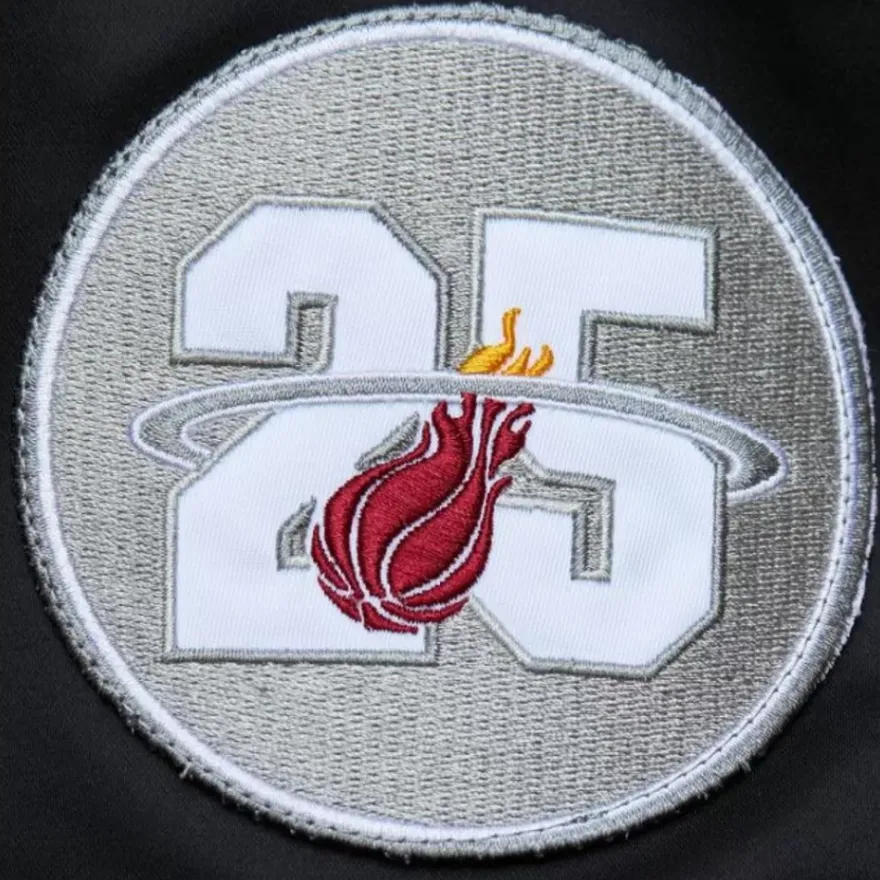 Mitchell & Ness Jackets & Outerwear-Lightweight Satin Bomber Vintage Logo Miami Heat