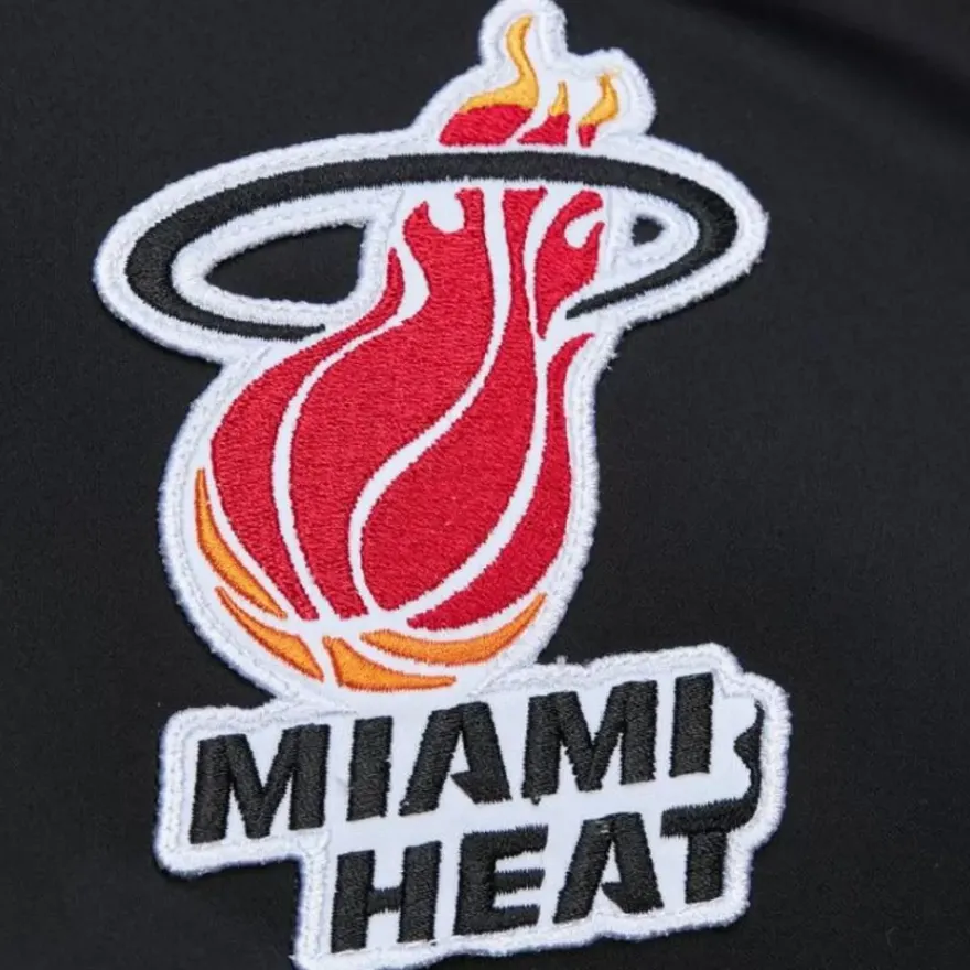 Mitchell & Ness Jackets & Outerwear-Lightweight Satin Bomber Vintage Logo Miami Heat