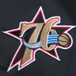 Mitchell & Ness Jackets & Outerwear-Lightweight Satin Bomber Vintage Logo Philadelphia 76Ers