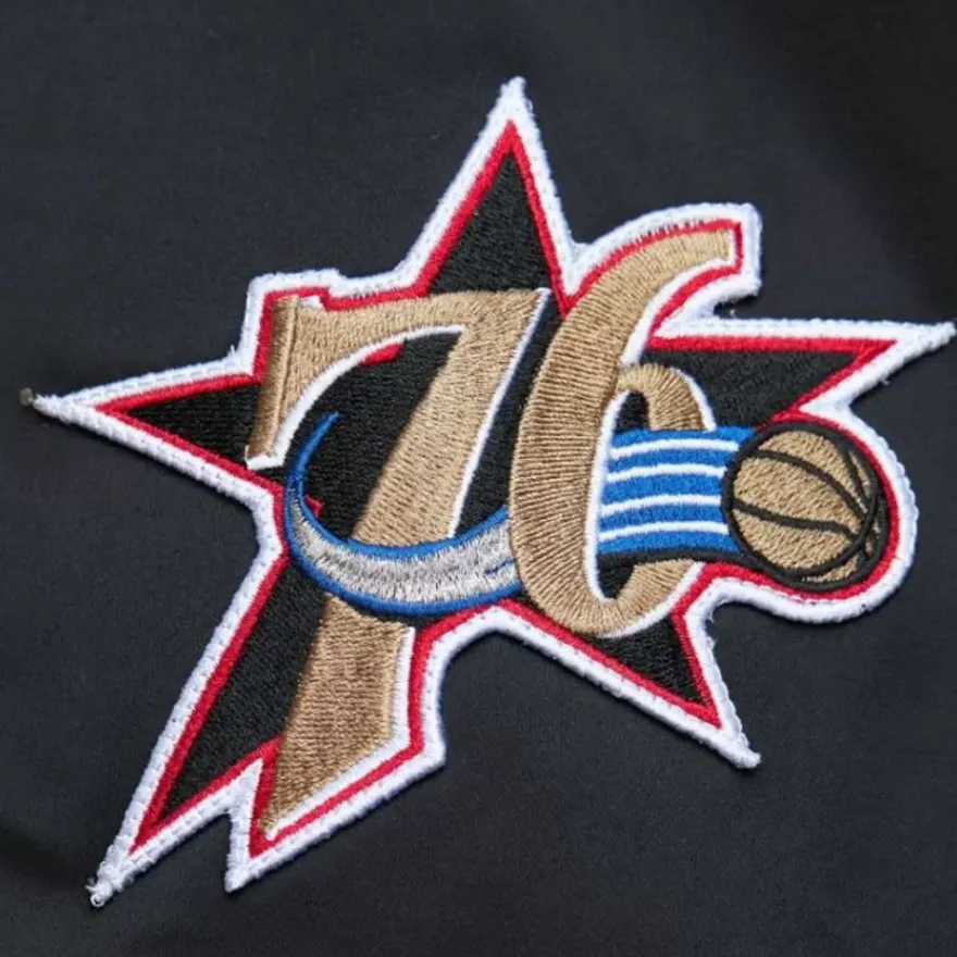 Mitchell & Ness Jackets & Outerwear-Lightweight Satin Bomber Vintage Logo Philadelphia 76Ers