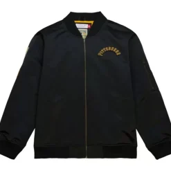Mitchell & Ness Jackets & Outerwear-Lightweight Satin Bomber Vintage Logo Pittsburgh Pirates