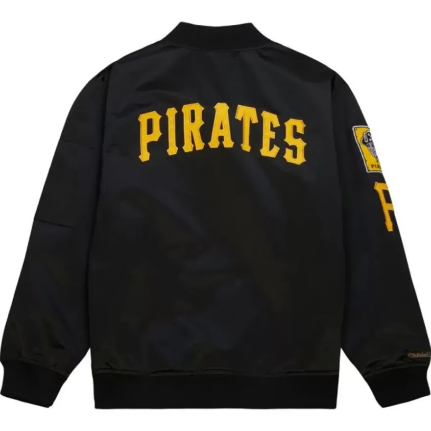 Mitchell & Ness Jackets & Outerwear-Lightweight Satin Bomber Vintage Logo Pittsburgh Pirates