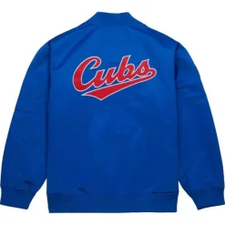 Mitchell & Ness Jackets & Outerwear-Lightweight Satin Bomber Vintage Logo Chicago Cubs