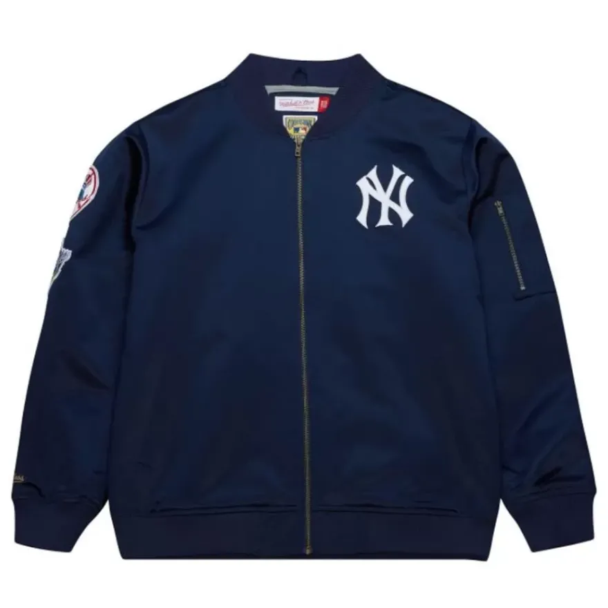 Mitchell & Ness Jackets & Outerwear-Lightweight Satin Bomber Vintage Logo New York Yankees