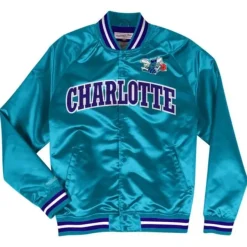 Mitchell & Ness Jackets & Outerwear-Lightweight Satin Jacket Charlotte Hornets