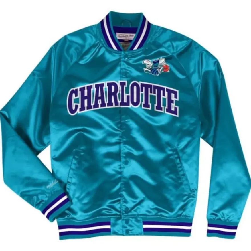 Mitchell & Ness Jackets & Outerwear-Lightweight Satin Jacket Charlotte Hornets