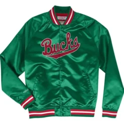 Mitchell & Ness Jackets & Outerwear-Lightweight Satin Jacket Milwaukee Bucks