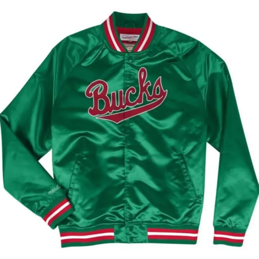 Mitchell & Ness Jackets & Outerwear-Lightweight Satin Jacket Milwaukee Bucks