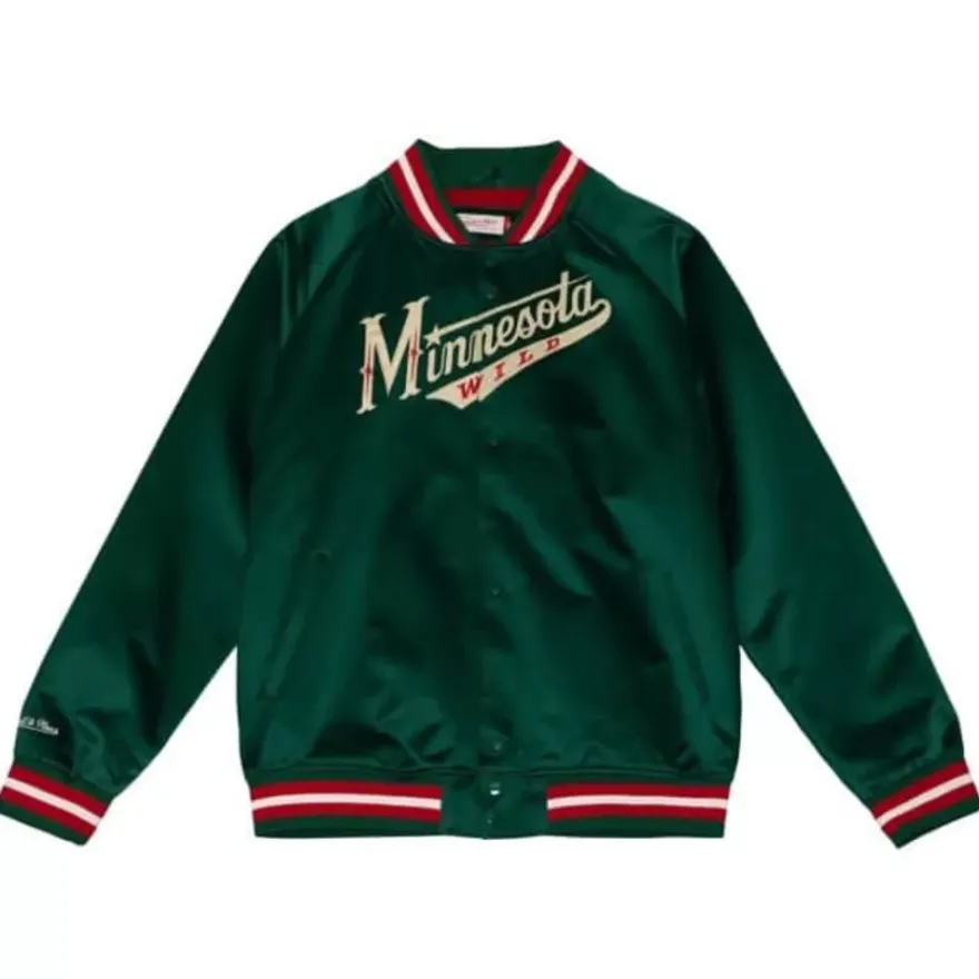 Mitchell & Ness Jackets & Outerwear-Lightweight Satin Jacket Minnesota Wild