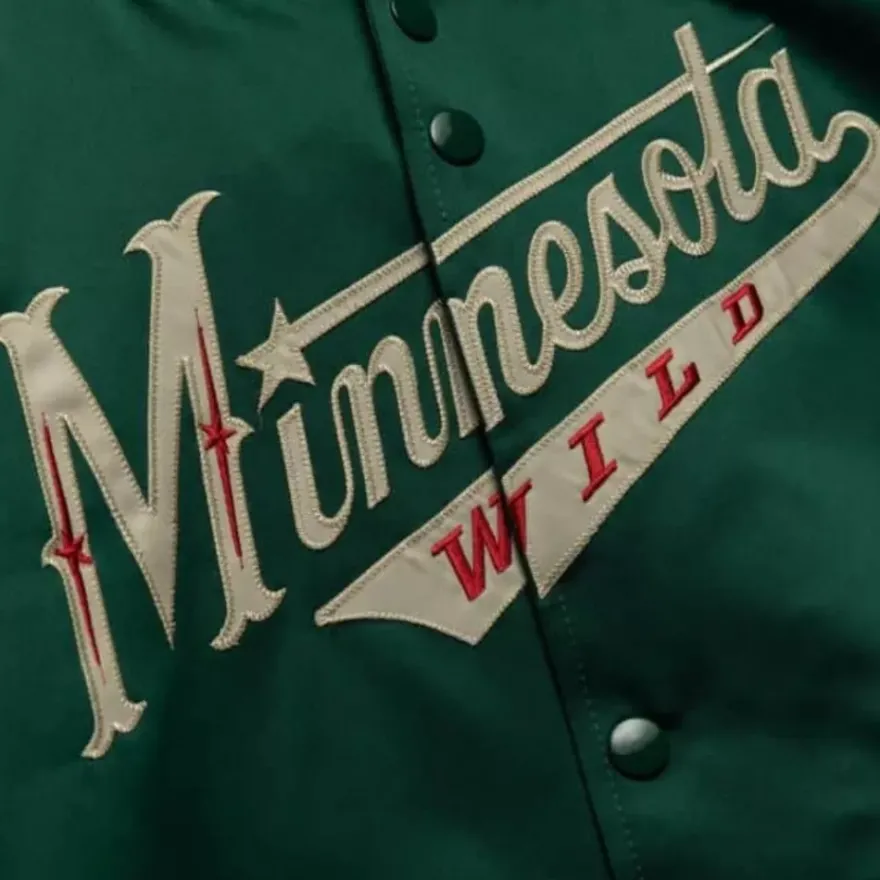 Mitchell & Ness Jackets & Outerwear-Lightweight Satin Jacket Minnesota Wild