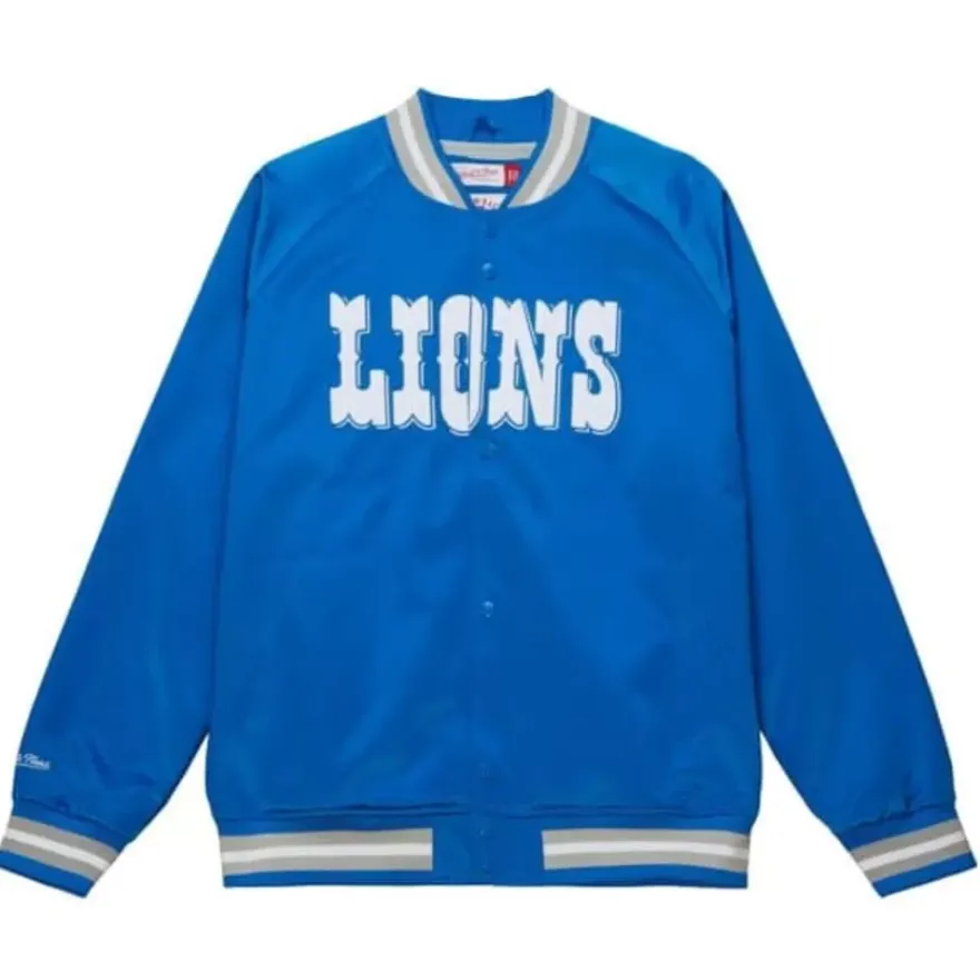 Mitchell & Ness Jackets & Outerwear-Lightweight Satin Jacket Detroit Lions