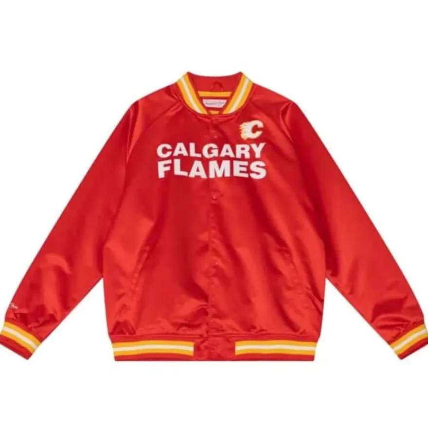Mitchell & Ness Jackets & Outerwear-Lightweight Satin Jacket Calgary Flames