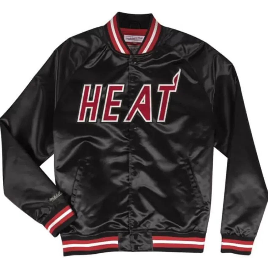 Mitchell & Ness Jackets & Outerwear-Lightweight Satin Jacket Miami Heat