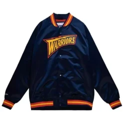 Mitchell & Ness Jackets & Outerwear-Lightweight Satin Jacket Golden State Warriors