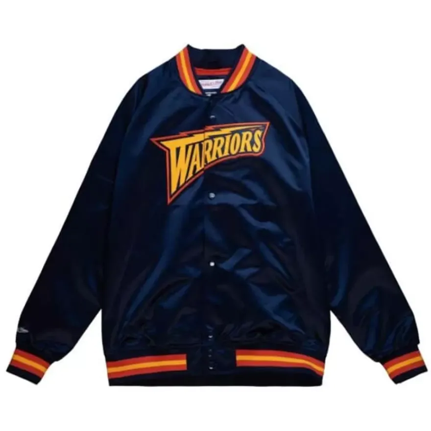 Mitchell & Ness Jackets & Outerwear-Lightweight Satin Jacket Golden State Warriors