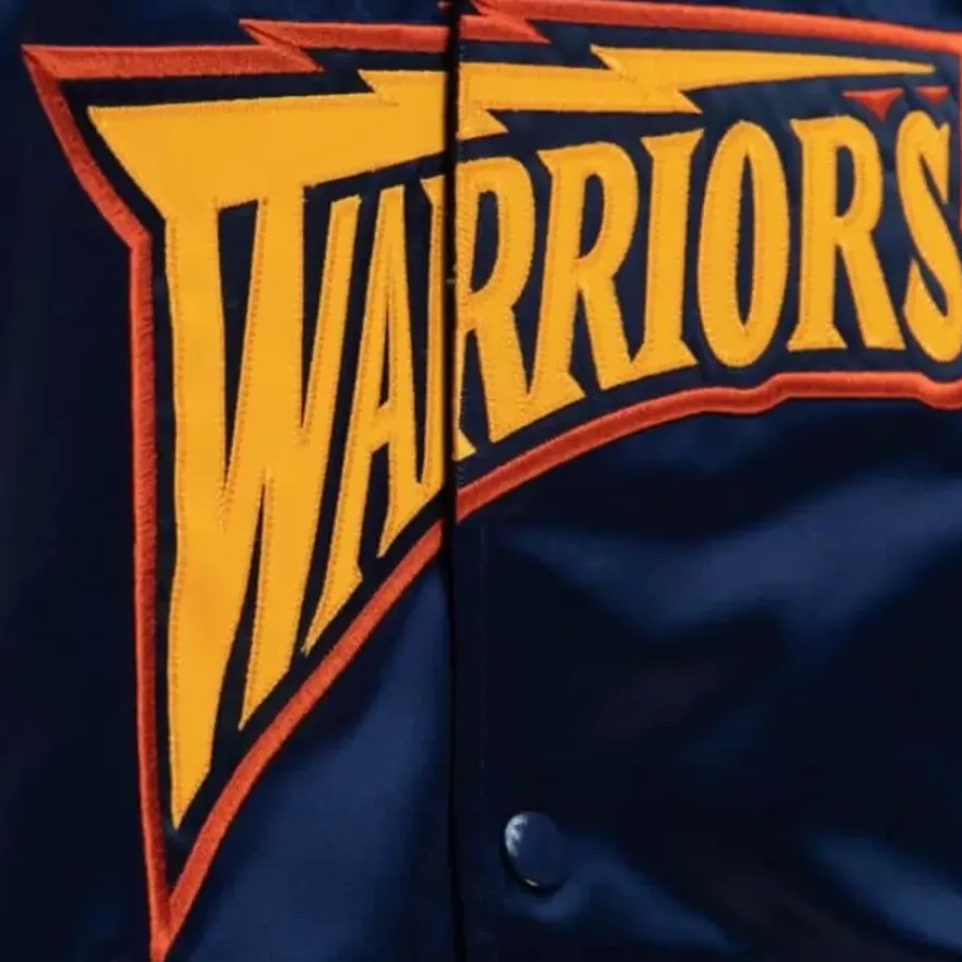 Mitchell & Ness Jackets & Outerwear-Lightweight Satin Jacket Golden State Warriors