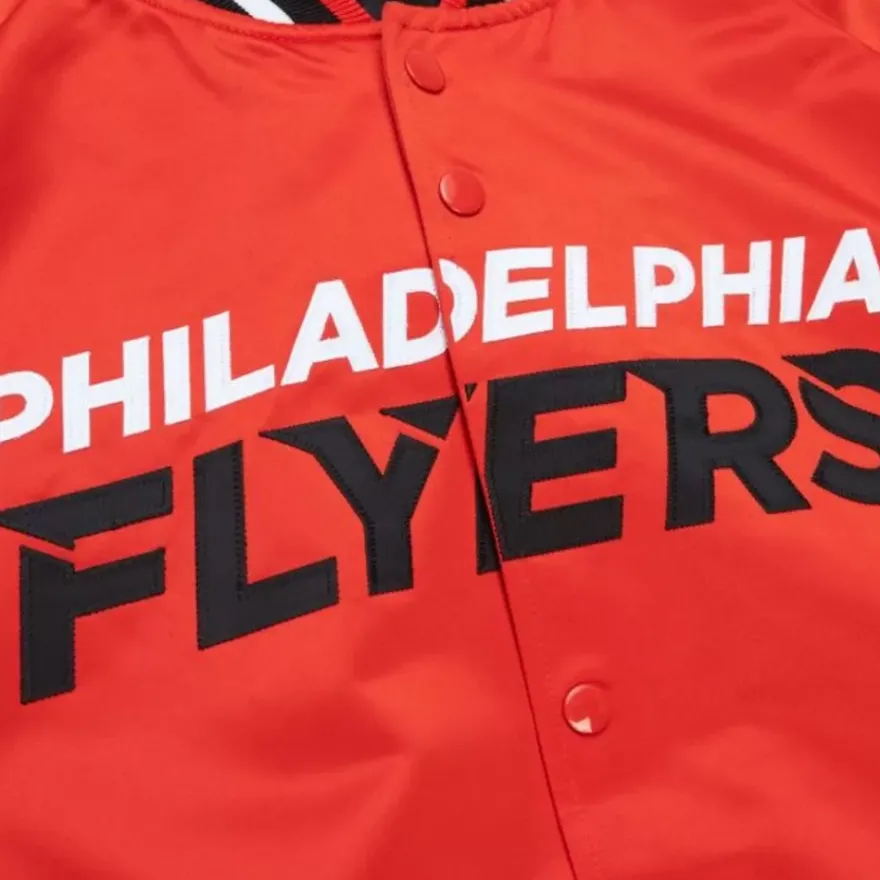 Mitchell & Ness Jackets & Outerwear-Lightweight Satin Jacket Current Logo Philadelphia Flyers