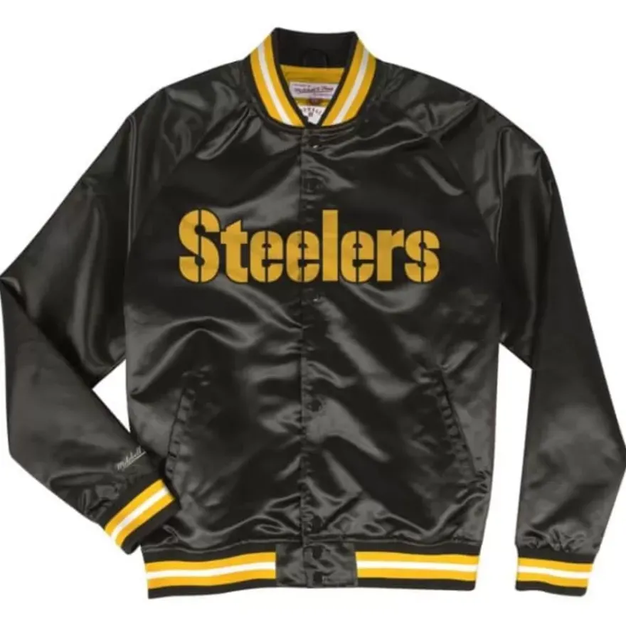 Mitchell & Ness Jackets & Outerwear-Lightweight Satin Jacket Pittsburgh Steelers