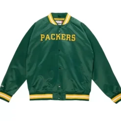 Mitchell & Ness Jackets & Outerwear-Lightweight Satin Jacket Green Bay Packers