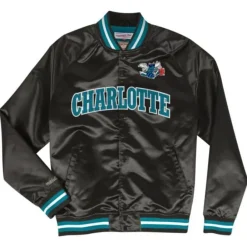 Mitchell & Ness Jackets & Outerwear-Lightweight Satin Jacket Charlotte Hornets
