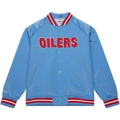 Mitchell & Ness Jackets & Outerwear-Lightweight Satin Jacket Houston Oilers