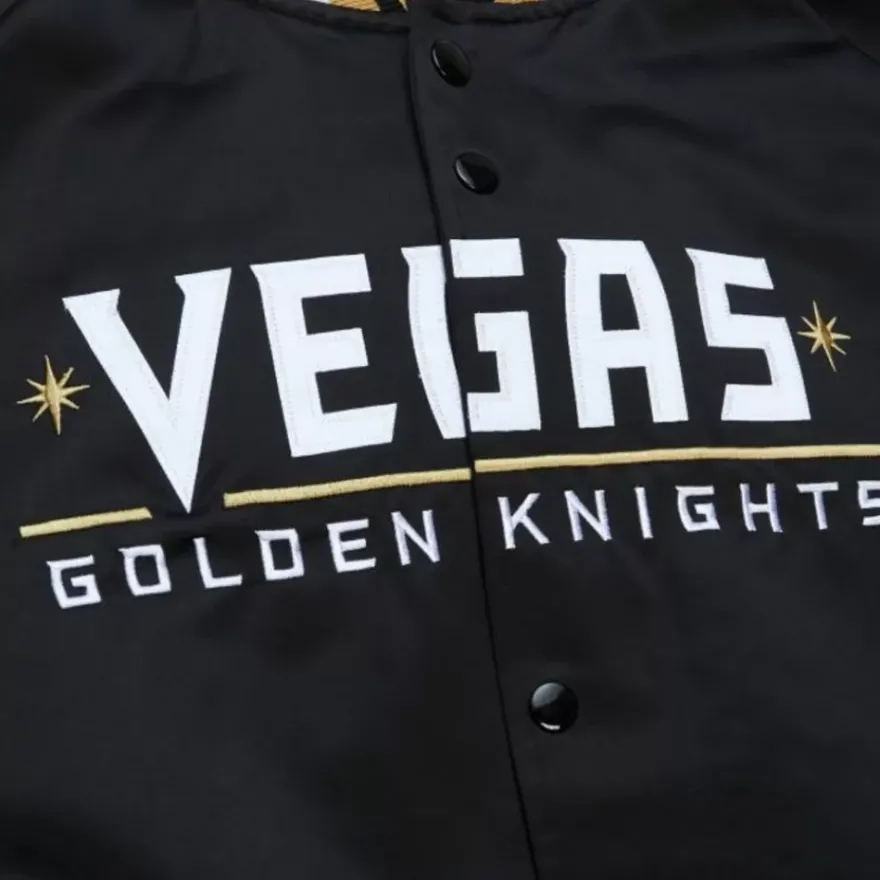 Mitchell & Ness Jackets & Outerwear-Lightweight Satin Jacket Current Logo Vegas Golden Knights