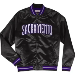 Mitchell & Ness Jackets & Outerwear-Lightweight Satin Jacket Sacramento Kings