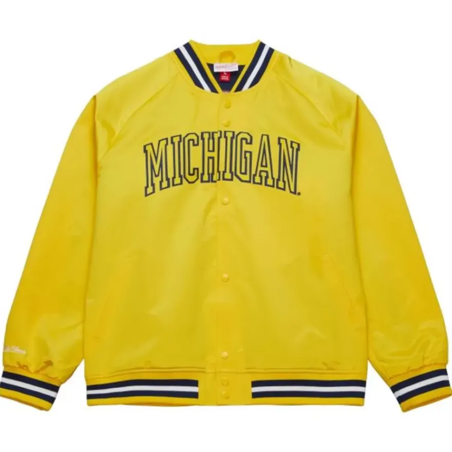 Mitchell & Ness Jackets & Outerwear-Lightweight Satin Jacket University Of Michigan