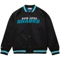 Mitchell & Ness Jackets & Outerwear-Lightweight Satin Jacket Current Logo San Jose Sharks