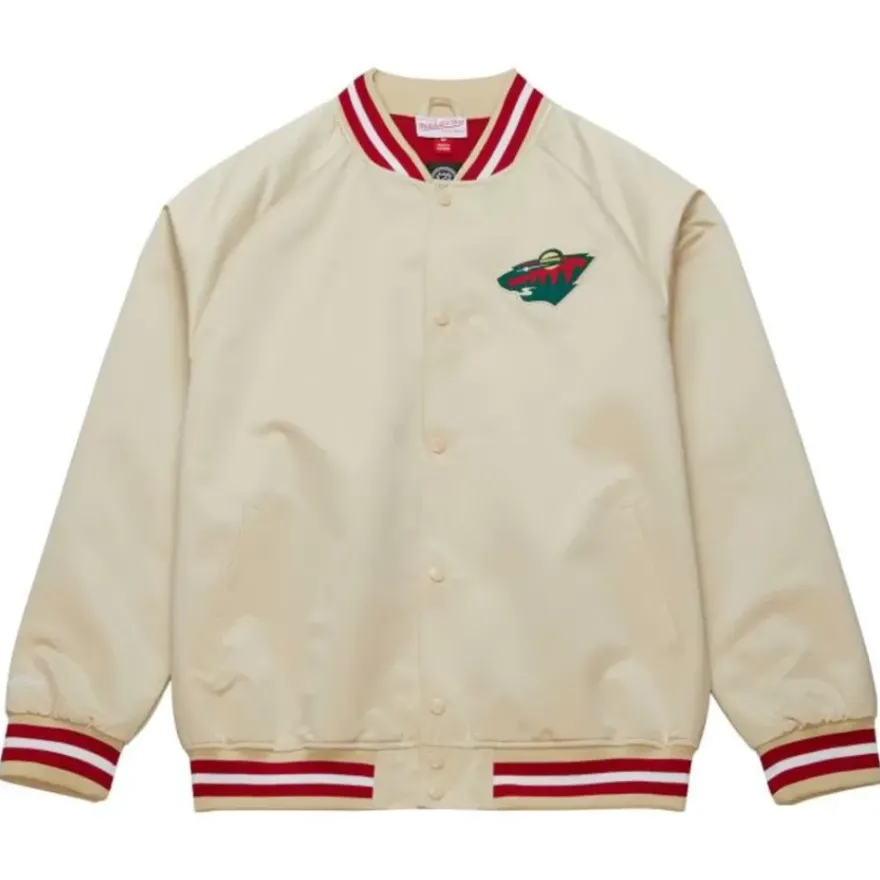 Mitchell & Ness Jackets & Outerwear-Lightweight Satin Jacket Current Logo Minnesota Wild