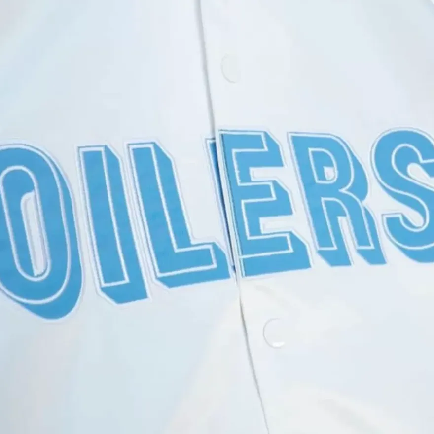 Mitchell & Ness Jackets & Outerwear-Lighweight Satin Jacket Houston Oilers